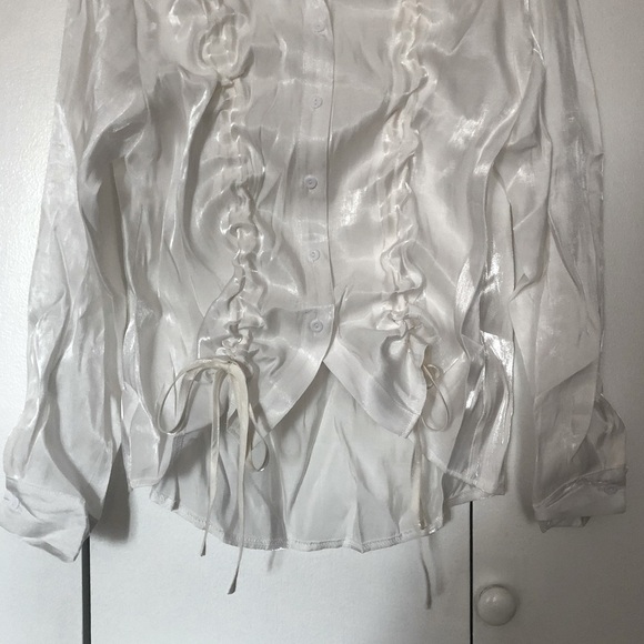 Nasty Gal Tie Button Down Shirt - Picture 5 of 6